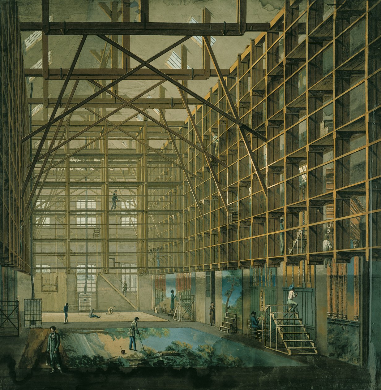 Stage Set Workshop of the Paris Opera, c.1800-20 by French School
