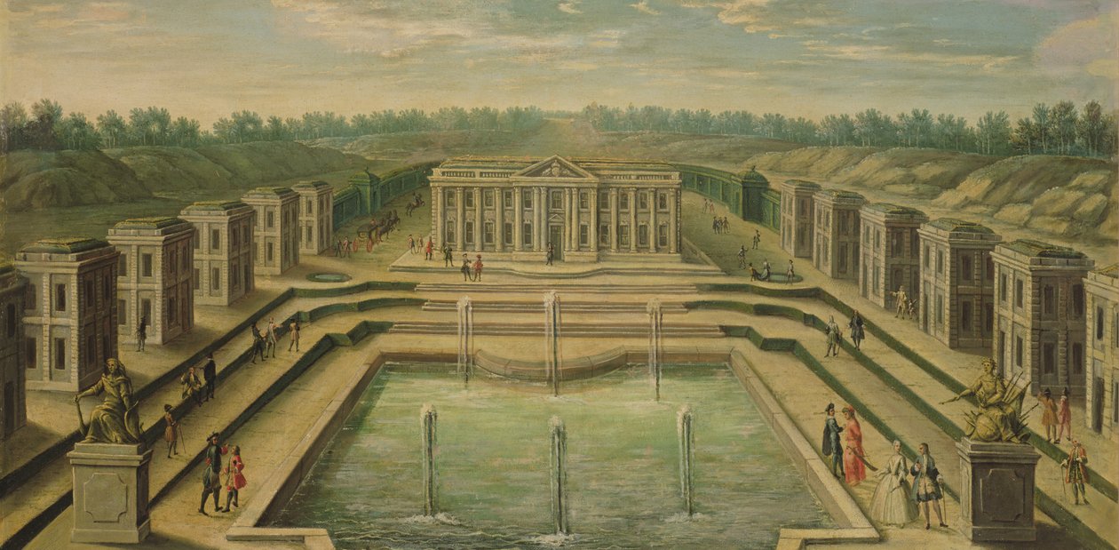 The Chateau and Pavilions at Marly from the perspective of the gardens, early eighteenth century by French School