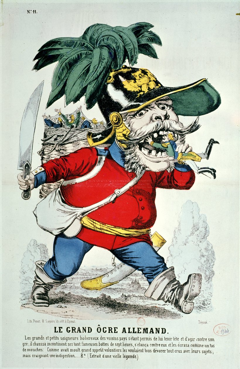 The Giant German Ogre, caricature of Otto von Bismarck by French School