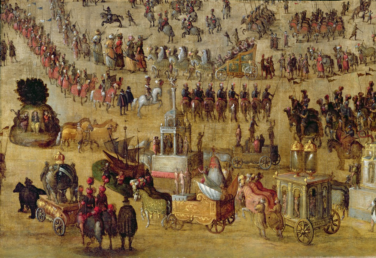The Place Royale and the Carrousel in 1612 (detail) by French School