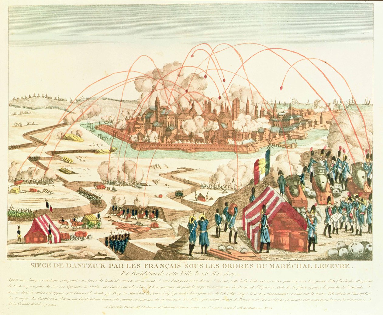 The Siege of Danzig under the command of Marshal Pierre Joseph Lefebvre and the Surrender of the Town, 26th May 1807 by French School