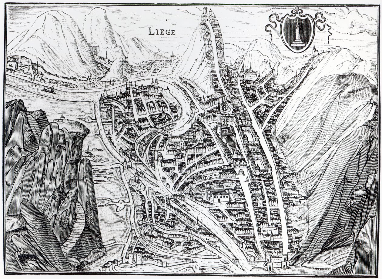 View of the Town of Liege, after a 16th century engraving by French School