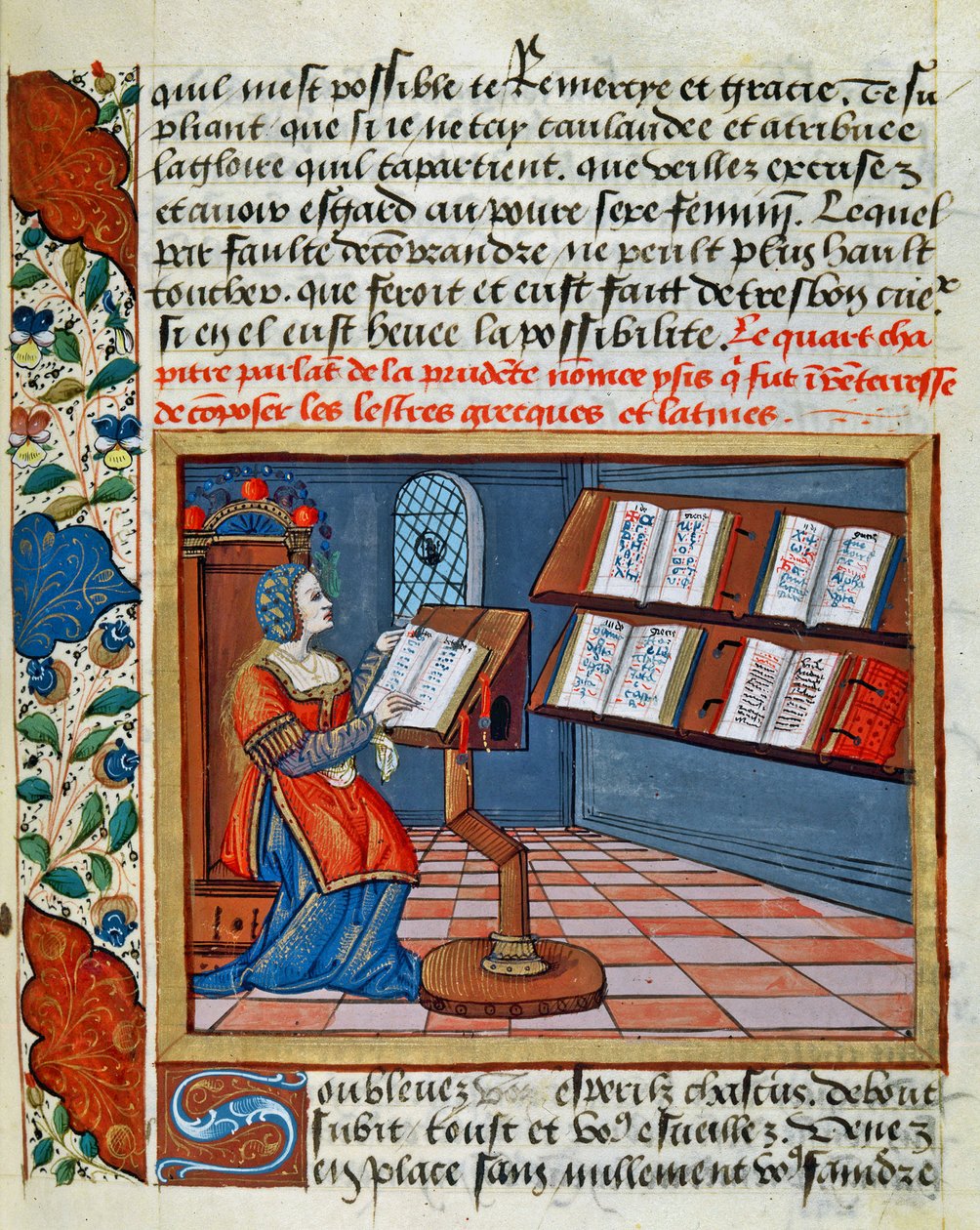 Woman Illuminating the Book of the Prudent and Imprudent by Catherine d