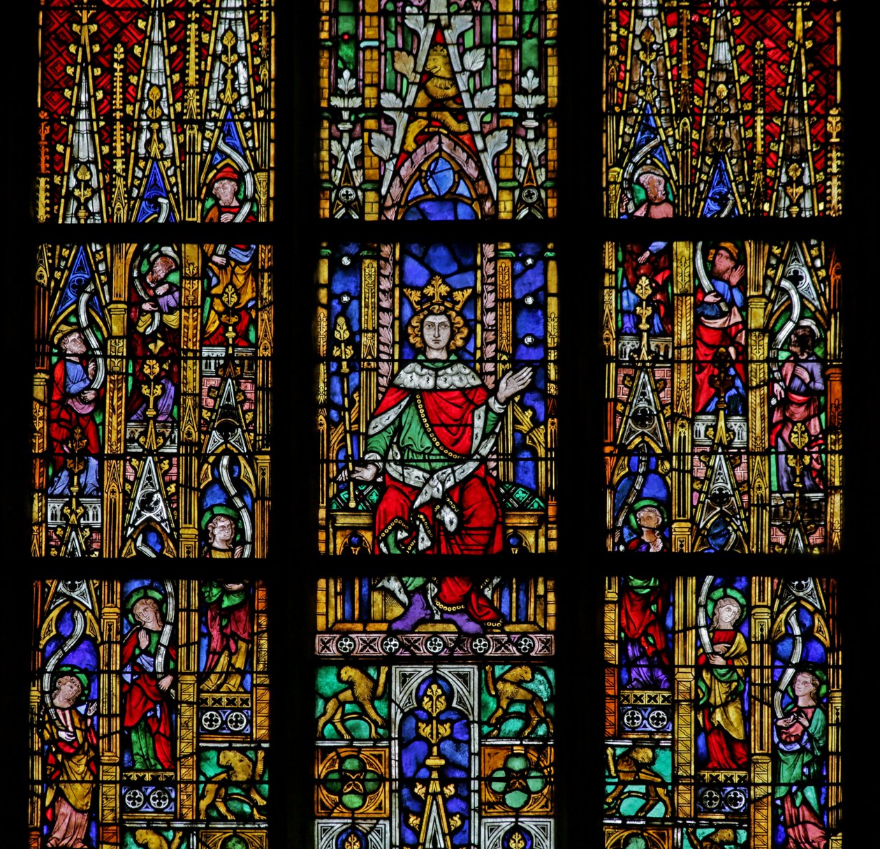Window depicting Solomon enthroned, c. 1320, 14th-20th century (mostly modern) by French School