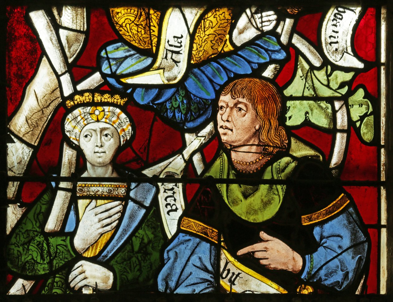 Window depicting Tree of Jesse: King and Prophet by French School