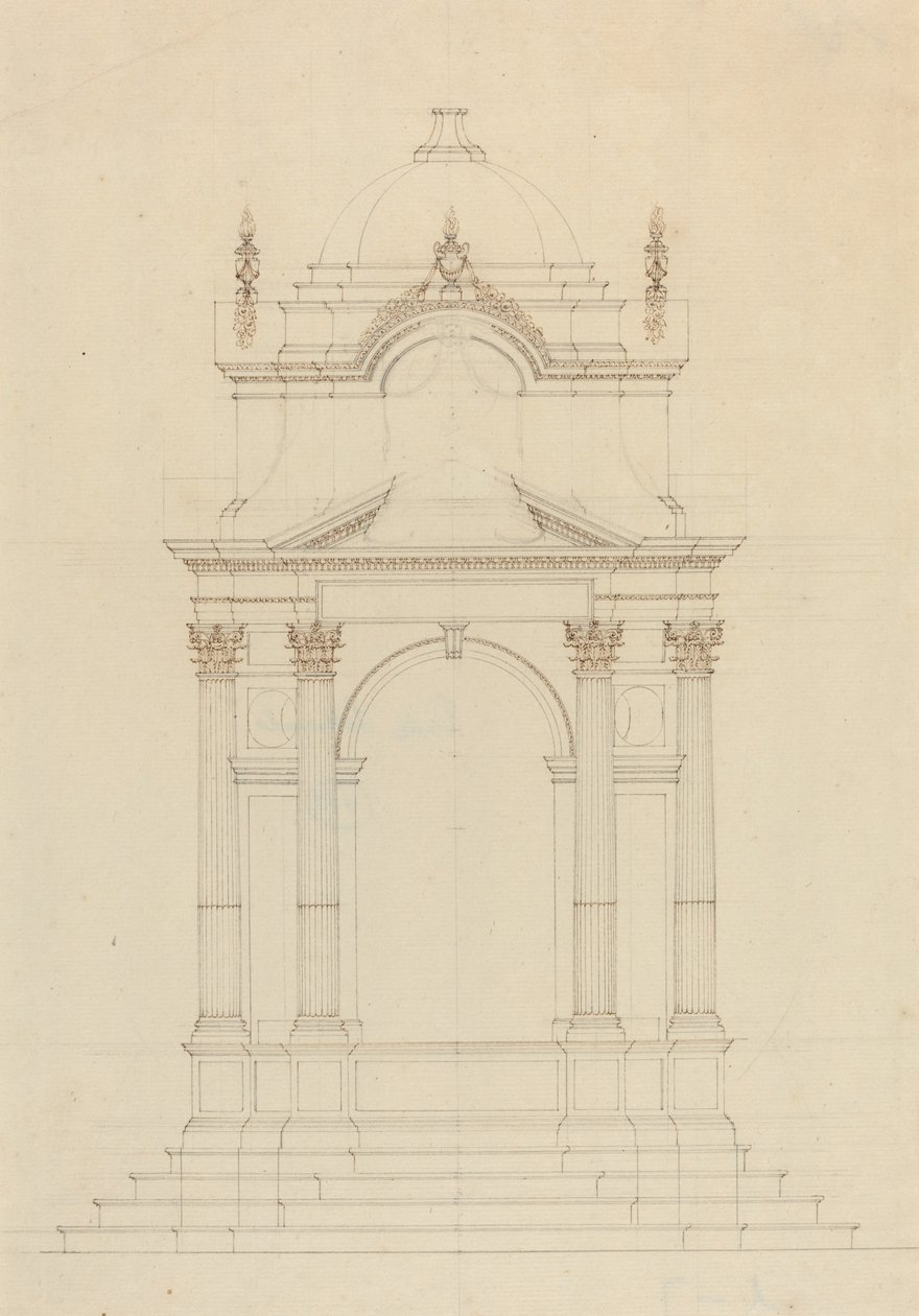Design for a Baldaquin by French 18th Century