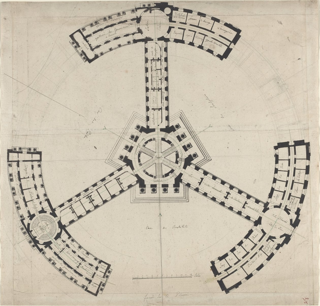 Ground Plan for an Academy of the Fine Arts by French 18th Century