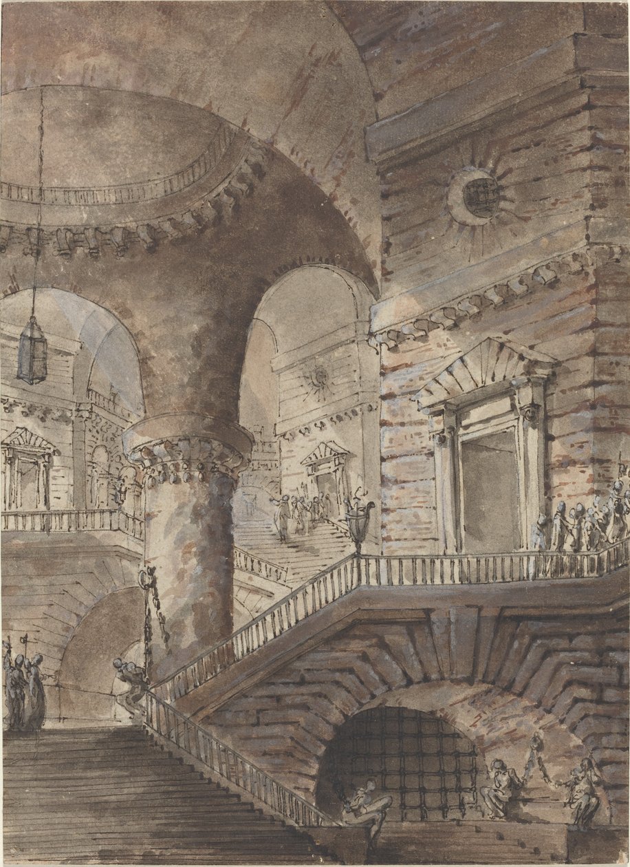 Roman Prison by French 18th Century Follower of Giovanni Battista Piranesi