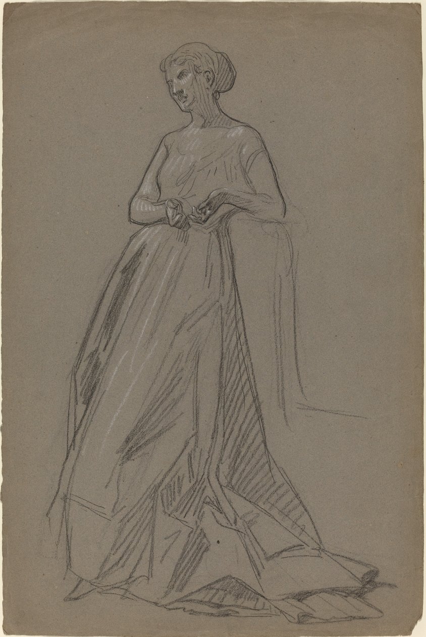 Standing Woman Leaning on Her Elbow by French 19th Century