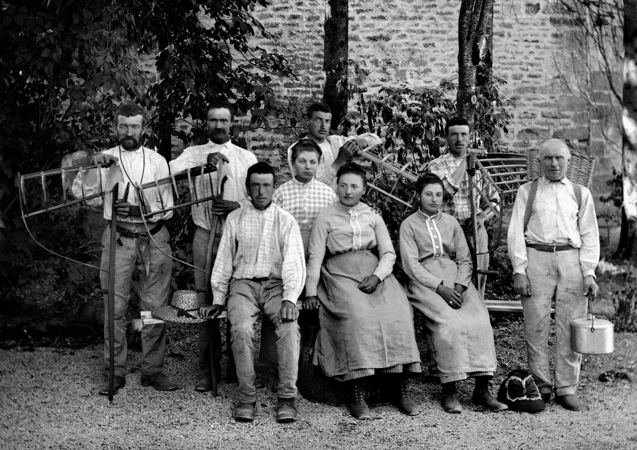 Agricultural Workers and Their Tools by French Photographer
