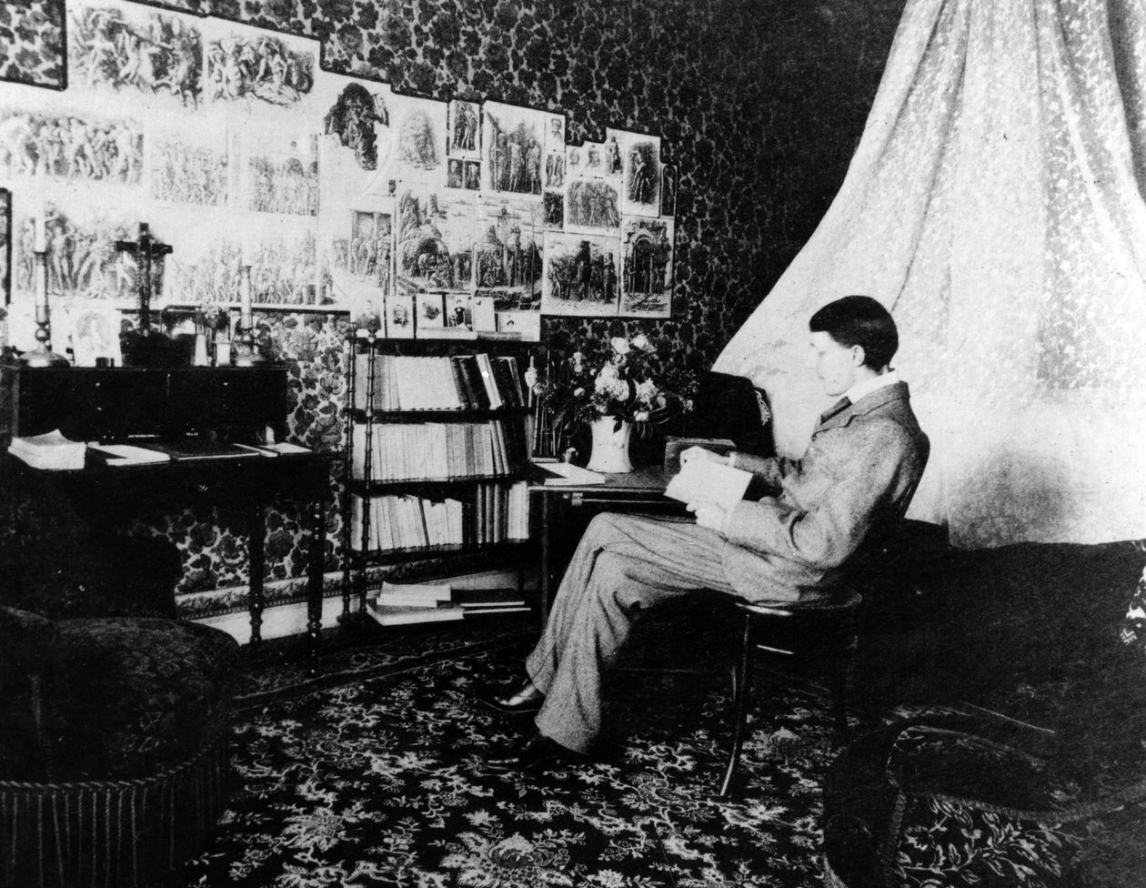 Aubrey Beardsley in the Cosmopolitan Hotel, Menton, France by French Photographer