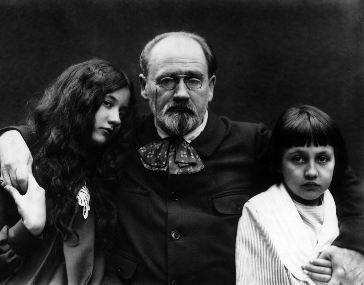 Emile Zola (1840-1902), Writer and French Journalist, in the Garden of the Verneuil-sur-Seine (Yvelines) with His Children Denise and Jacques by French Photographer