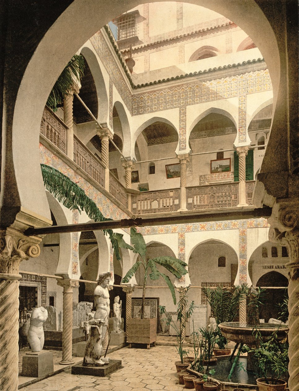 Entrance Hall, Museum of Antiquities, Algiers by French Photographer