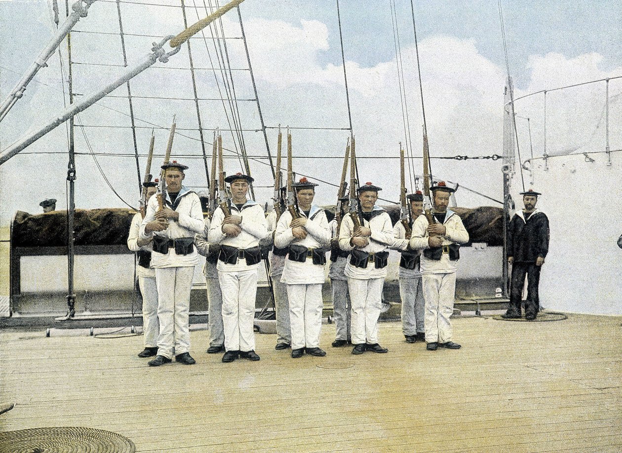 French Navy, Late 19th Century: Rifle Exercise - Bibl. des Arts Deco. by French Photographer