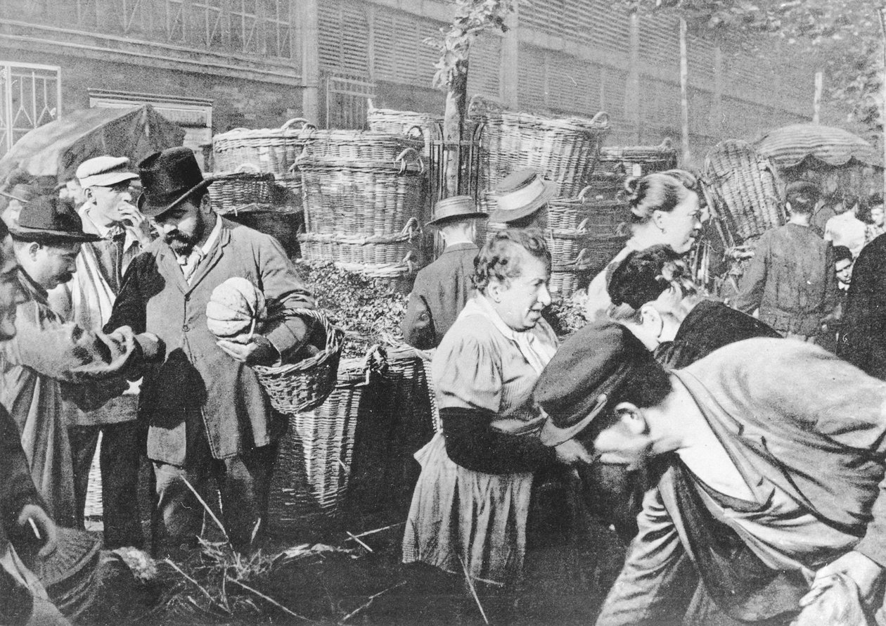 Last Sales Before the Bell, Rue Rambuteau, Les Halles, Paris, 1897 by French Photographer