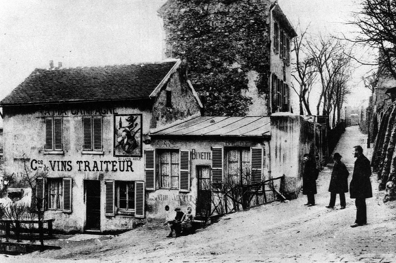 Paris: cabaret des assassins, cabaret du Lapin Agile rue des Saules - photography, late 19th or early 20th century by French Photographer