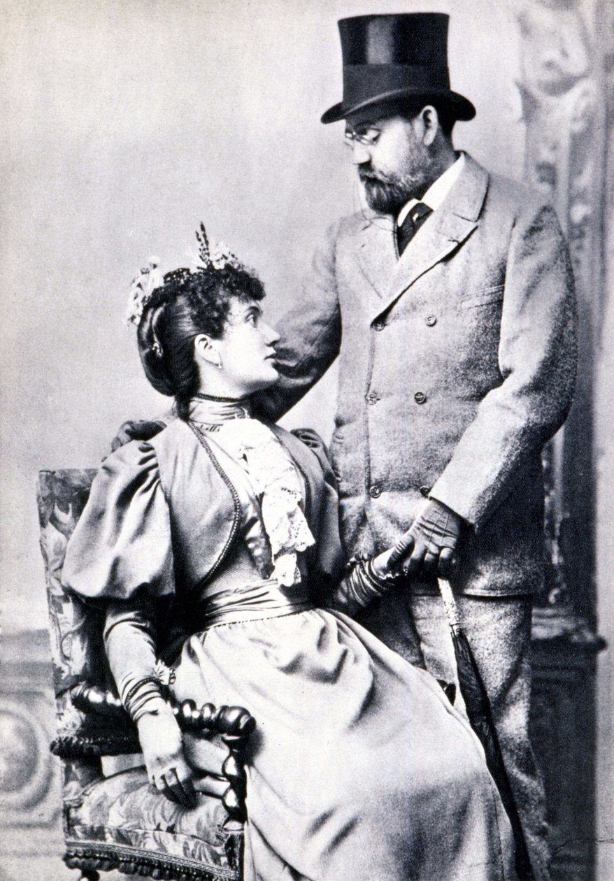 Portrait of Emile Zola and Jeanne Rozerot by French Photographer