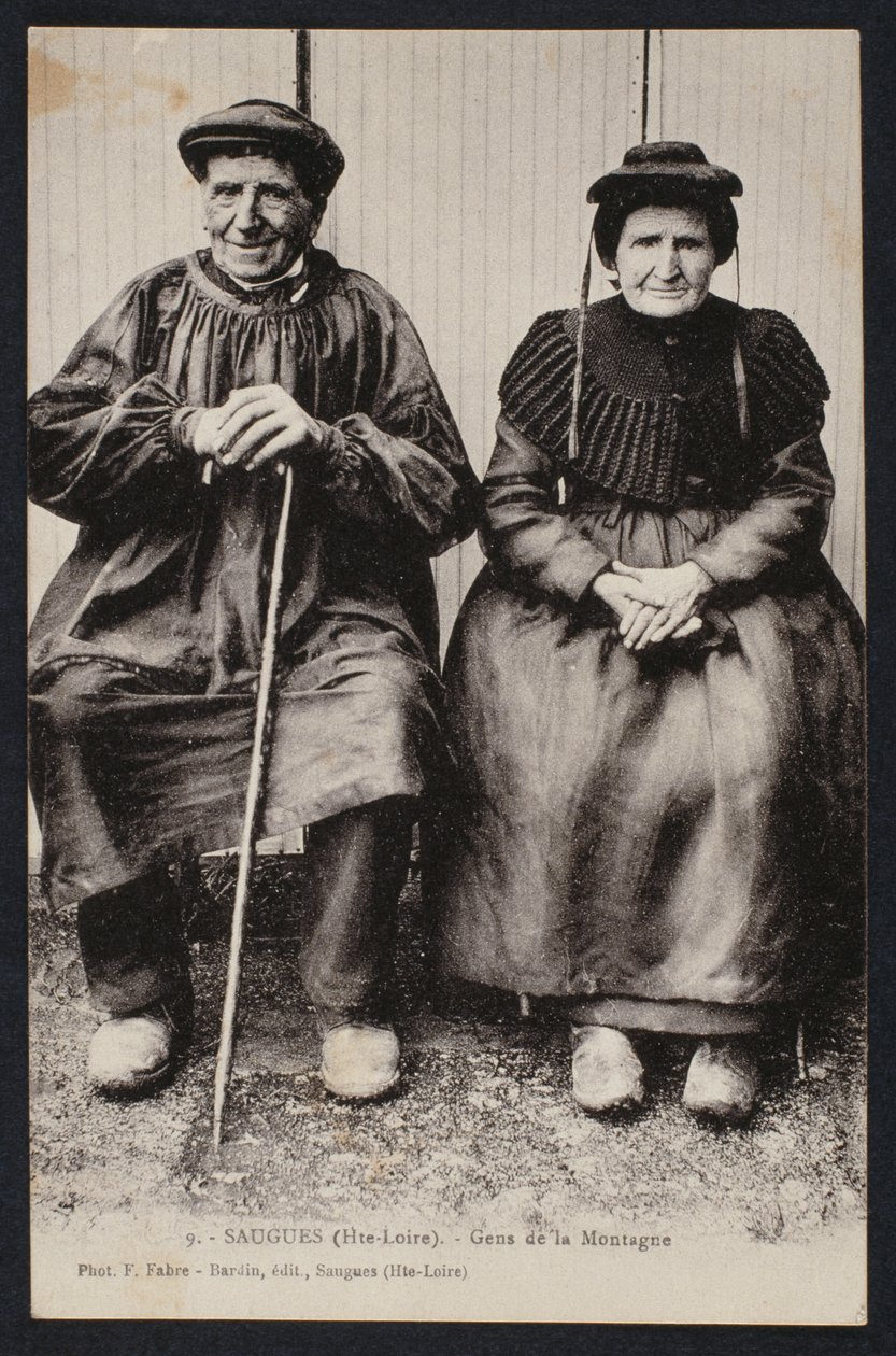Mountain People in Saugues, Haute-Loire, c.1900 by French Photographer