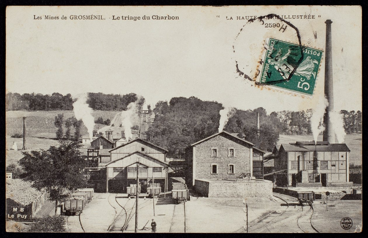 Mines of Grosmenil, Sorting Out Coal, Haute-Loire, c.1900 by French Photographer