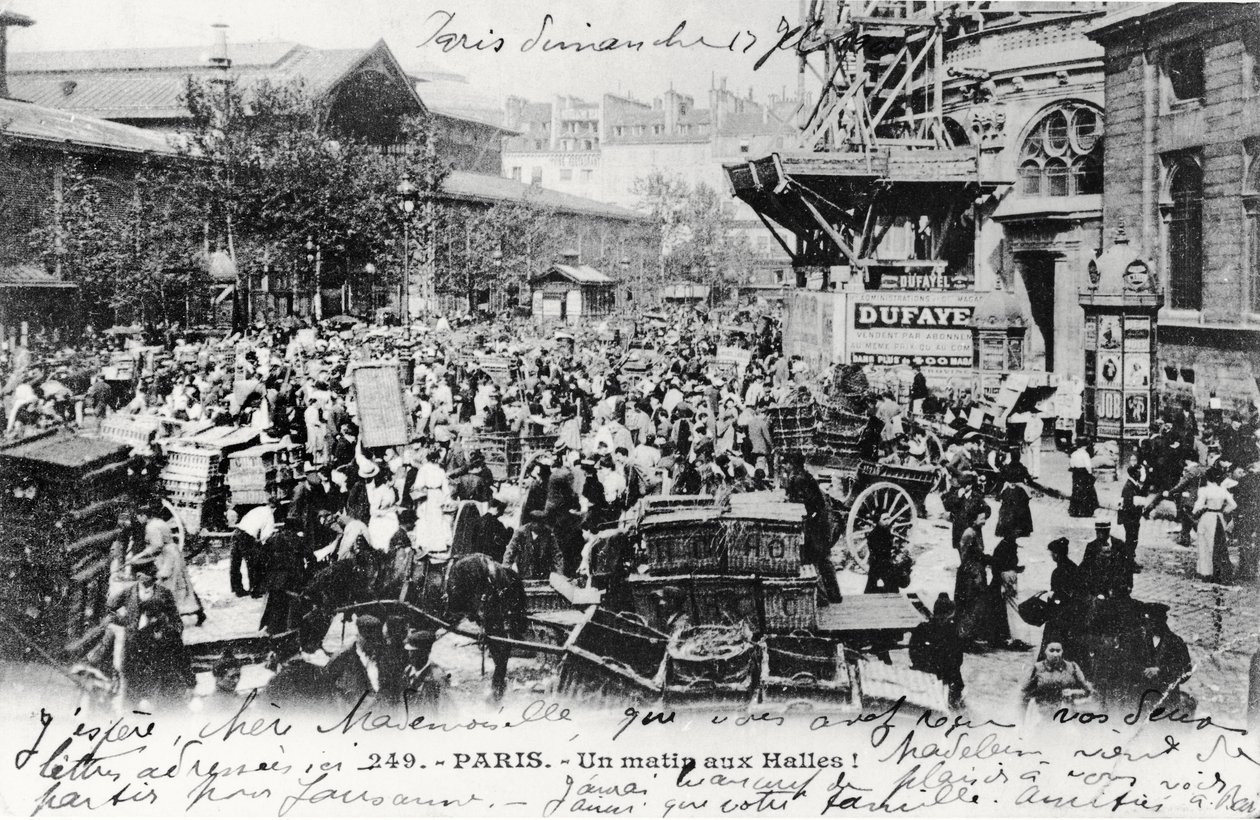 Postcard of Les Halles, Paris, Before 1914 by French Photographer