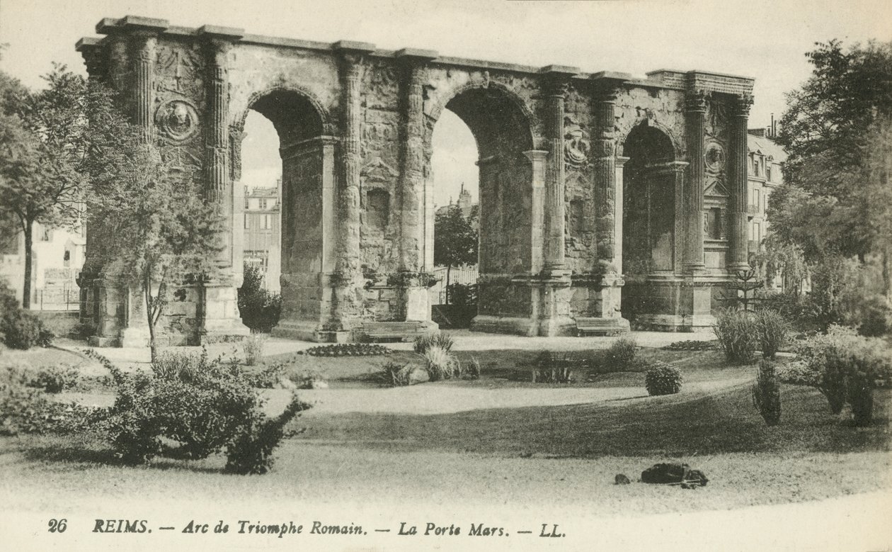 Reims, Roman Triumphal Arch, The Mars Gate by French Photographer