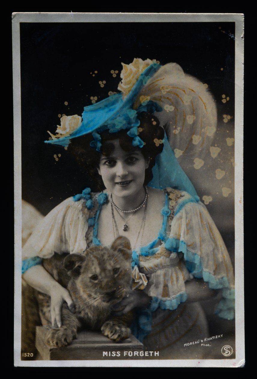 Tamer Miss Forgeth, ca 1910, postcard, France, 20th century by French Photographer