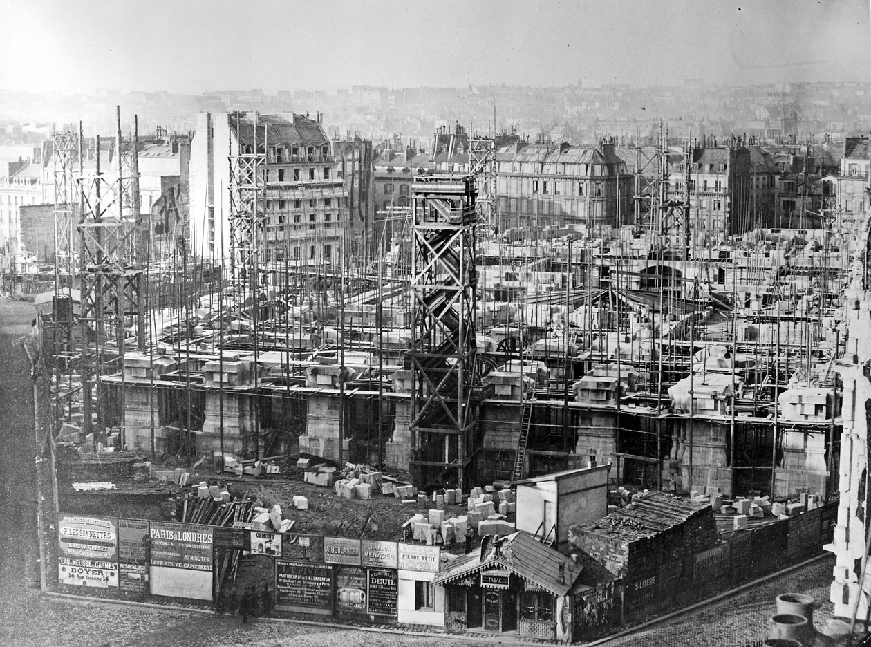 The Building of the Paris Opera House, c.1862-5 by French Photographer