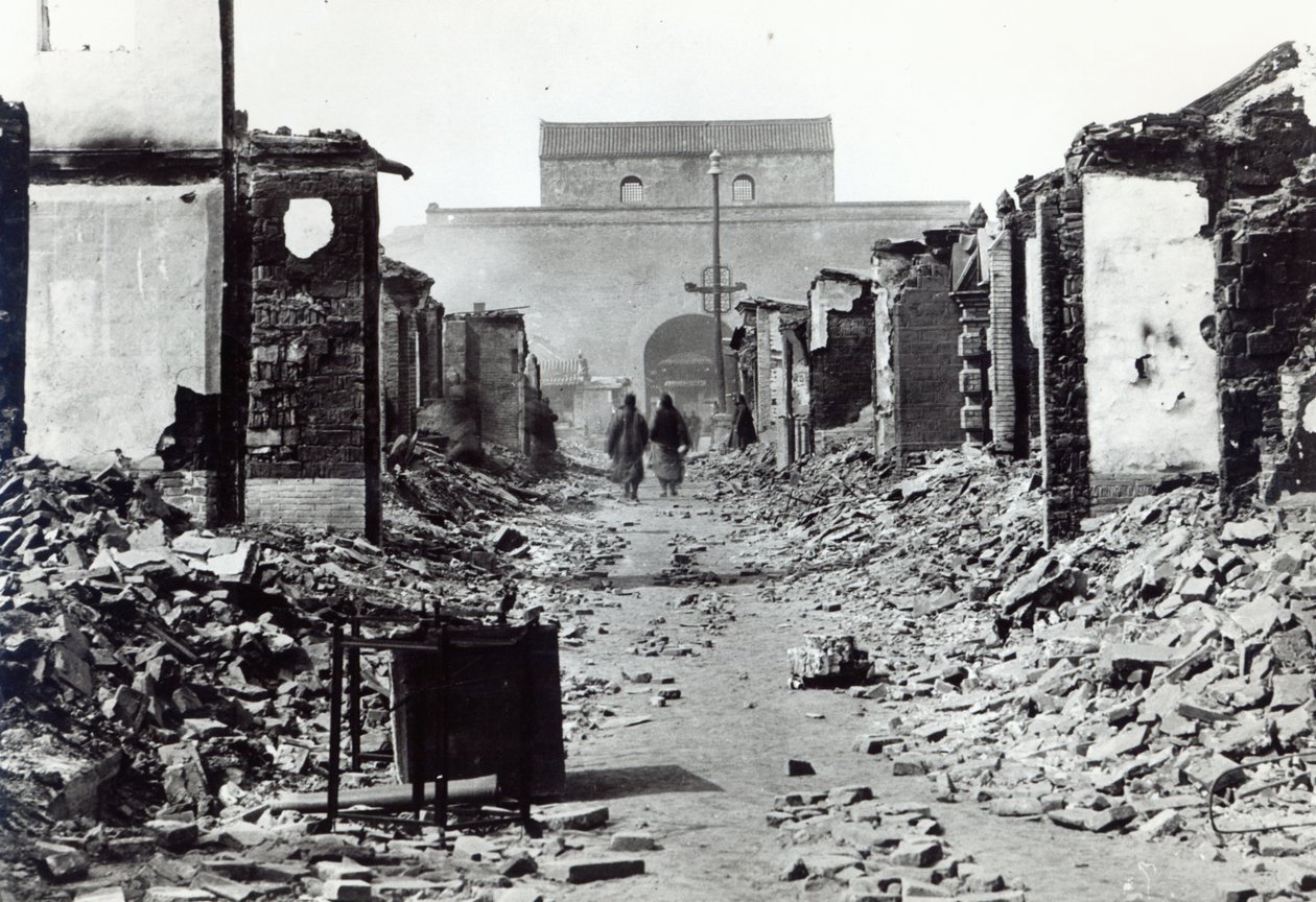 The destruction in China during the Boxer Rebellion of 1900