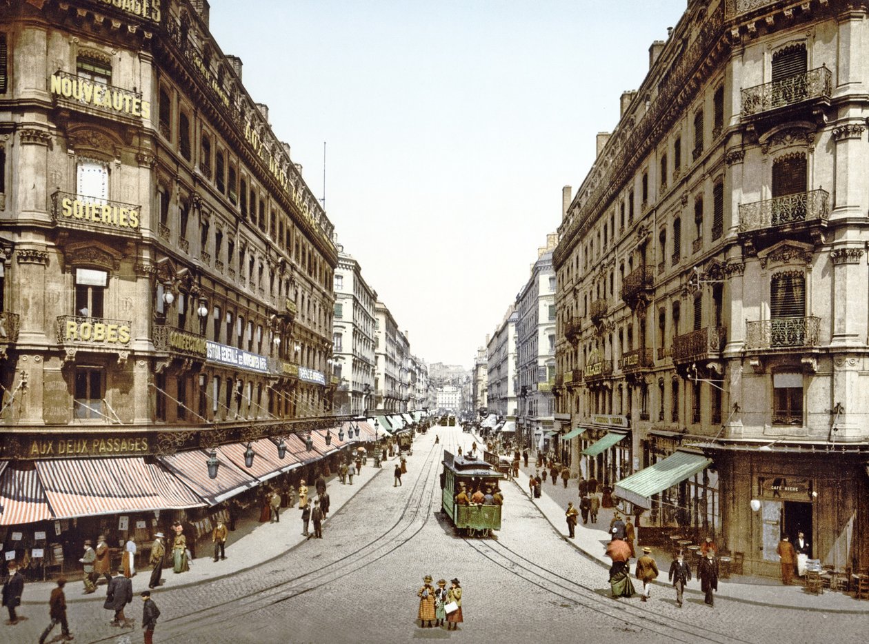 View Down Rue de la République, Lyons, 1890-1900 by French Photographer