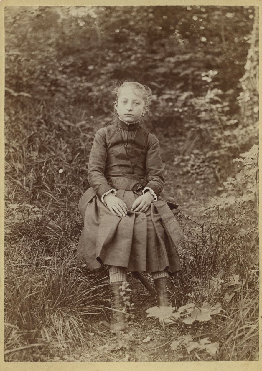 Young Girl in the Country, France, c. 1890 by French Photographer