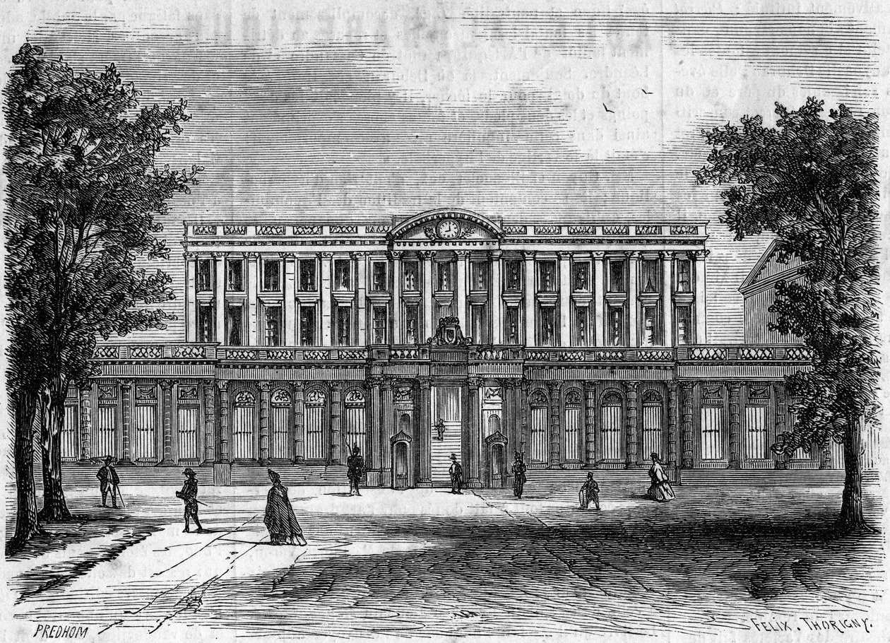 18th century architecture: exterior view of Bordeaux City Hall, Gironde (33) by French School
