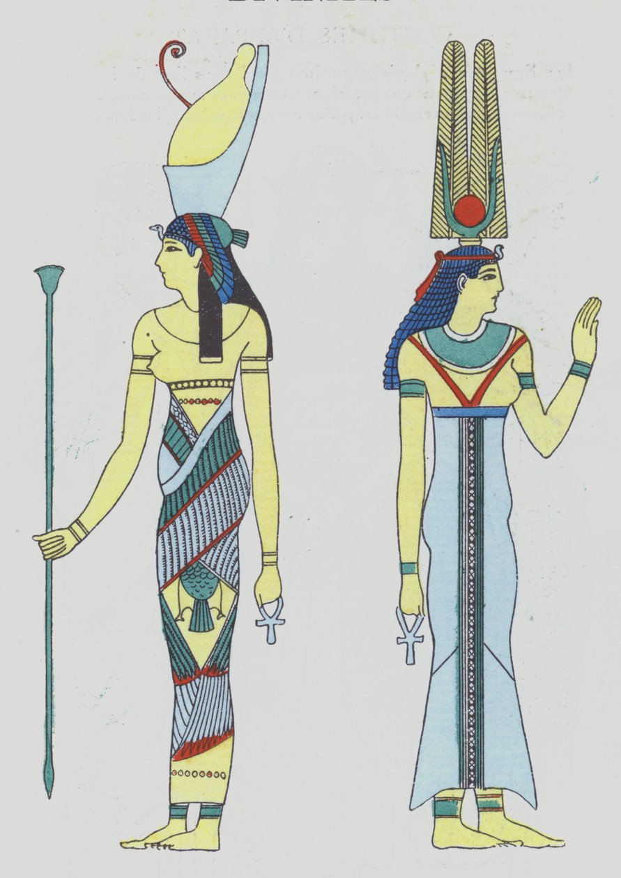 1920s depiction of deities from the Ancient Egyptian era by French School