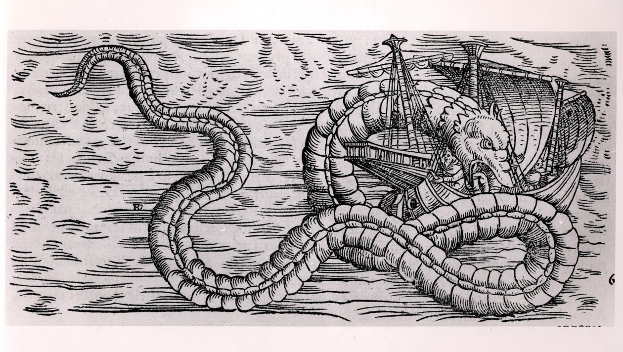 A Giant Sea Serpent by French School