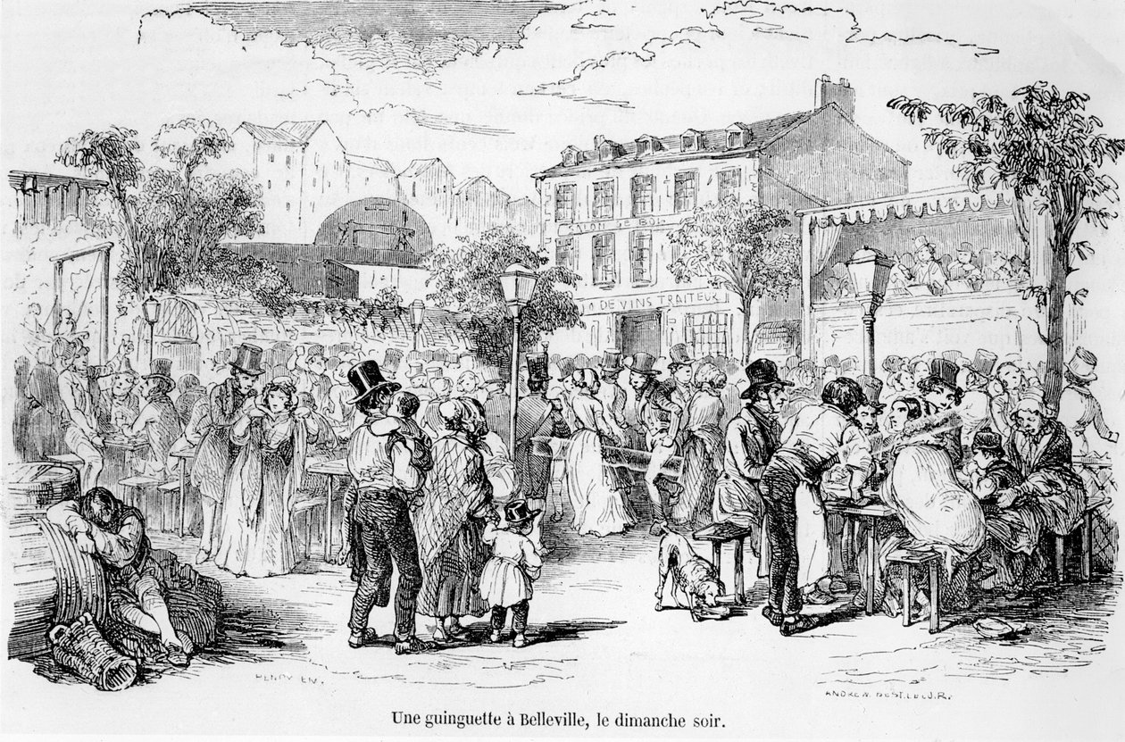 A Guinguette at Belleville on Sunday Evening, from Tableau de Paris by Edmond Auguste Texier, Paris, 1852 by French School