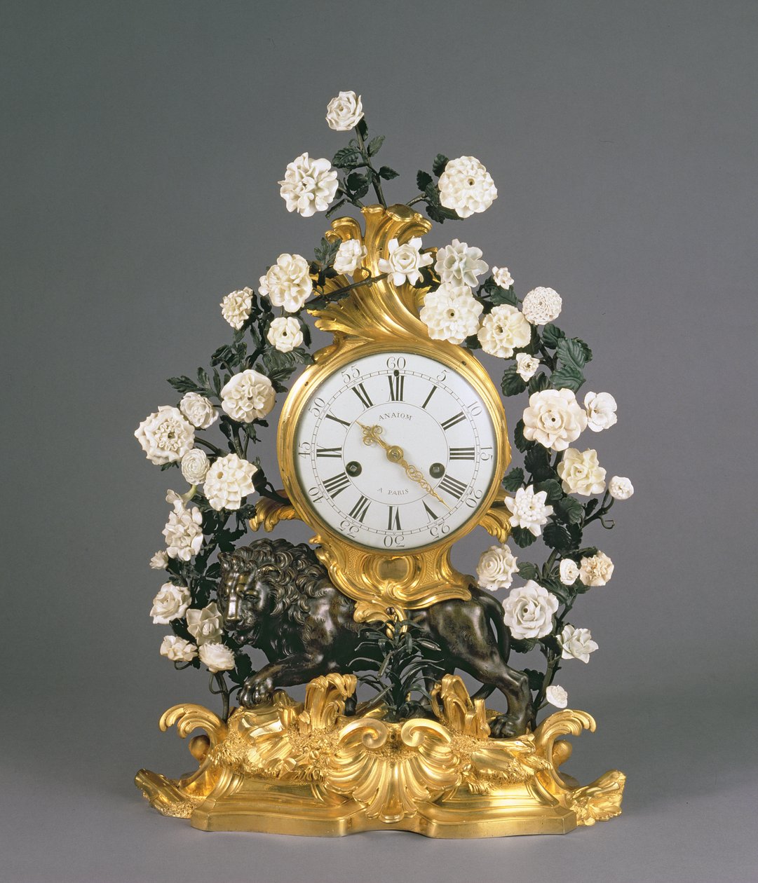 A Louis XV Clock, Vincennes/Mennecy, c.1750 by French School