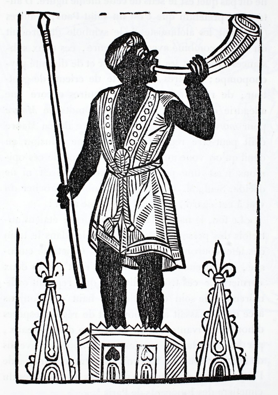 A Moor Standing on a Tower Blowing a Horn to Wake the Dead and Gather Them in the Valley of Josaphat by French School
