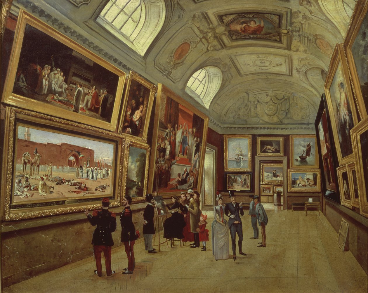 A Picture Gallery at the Musee du Luxembourg, 1883-85 by French School