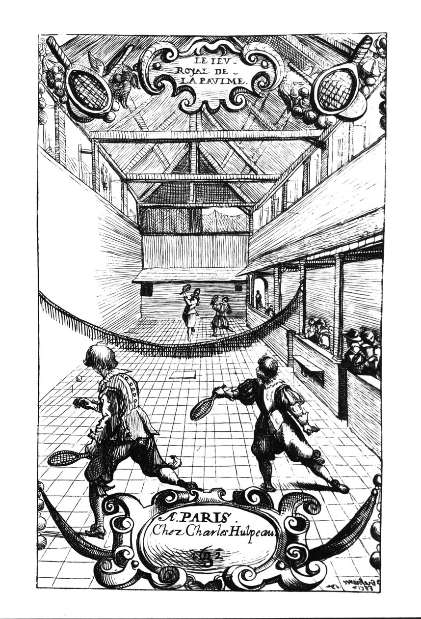 A Royal Game of Tennis in the Jeu de Paume, Versailles by French School