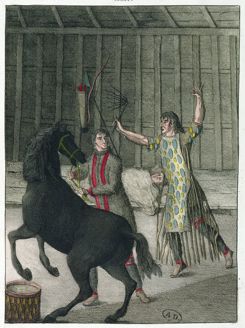 A Shaman Banishing the Evil Spirits of a Sick Person, Siberia by French School