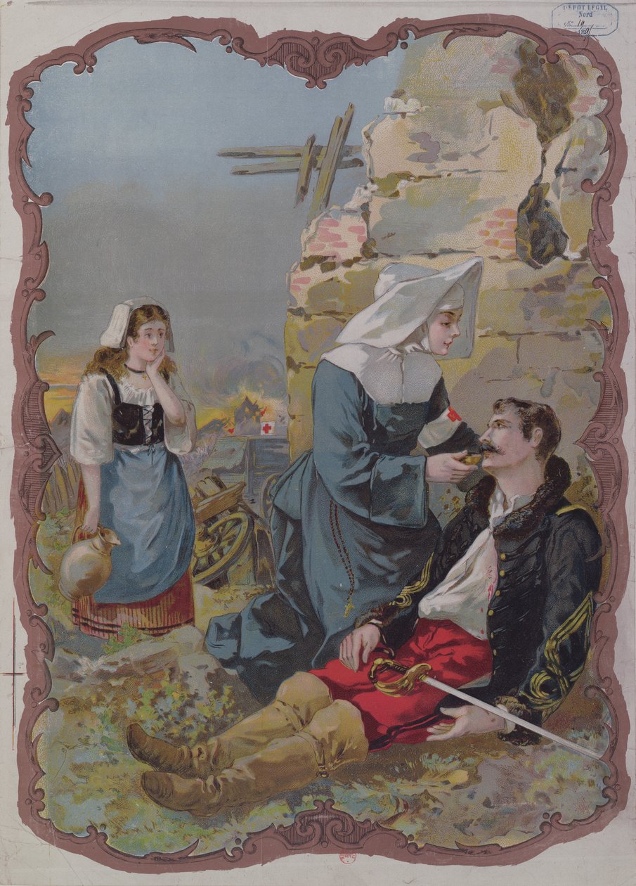 A Sister Helping an Injured Soldier during the War of 1870, 1895 by French School