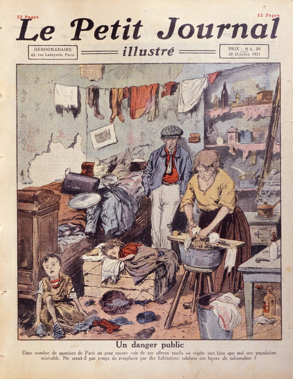A Slum in Paris, illustration from Le Petit Journal, 30th October 1921 by French School