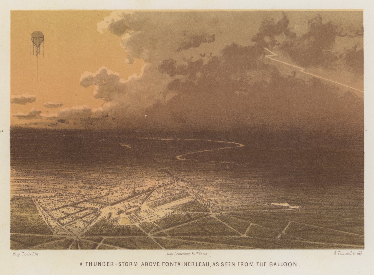 A Thunder-Storm above Fontainebleau, as Seen from the Balloon by French School