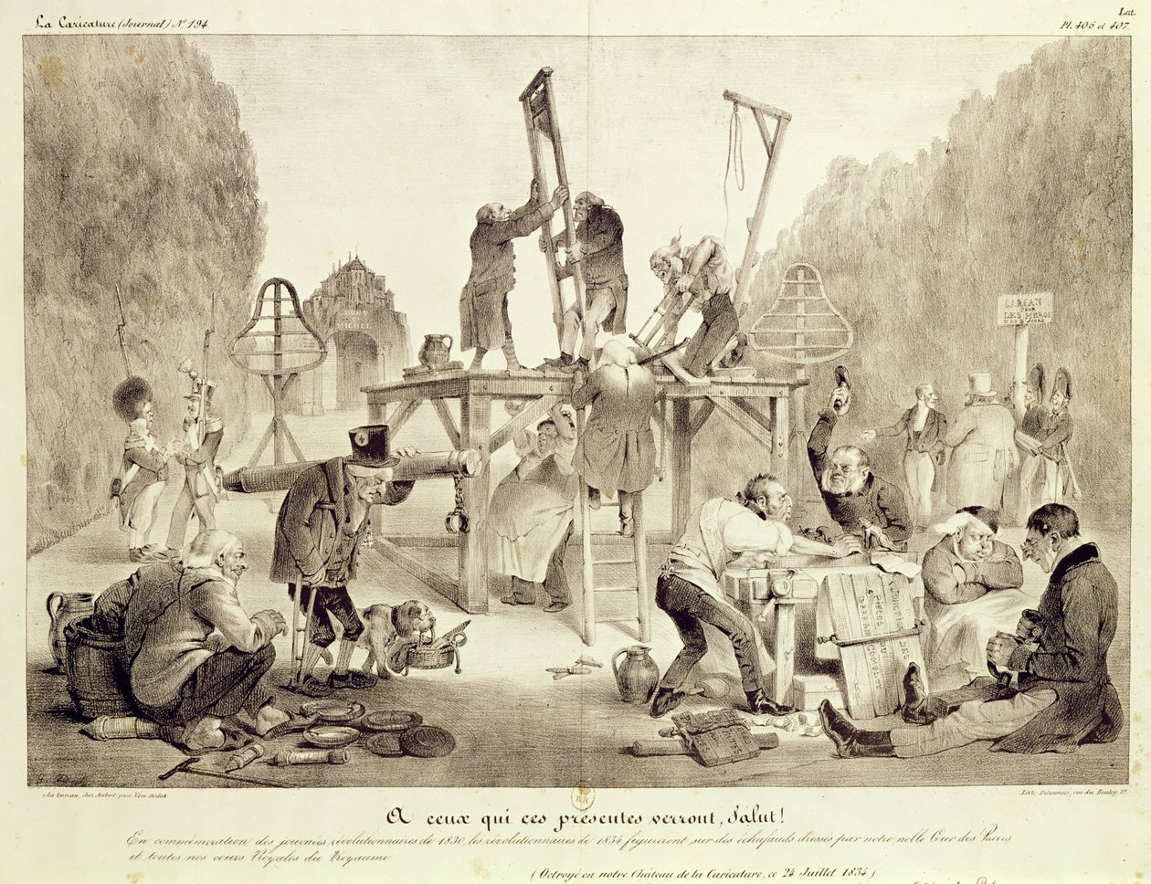 To those who will see these presents, greetings!, plate 406 and 407, no.194, La Caricature, printed by Delaunois by French School
