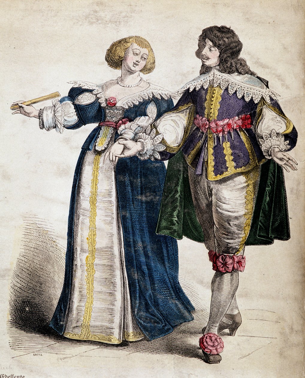 A couple of nobles, under Louis XIII by French School