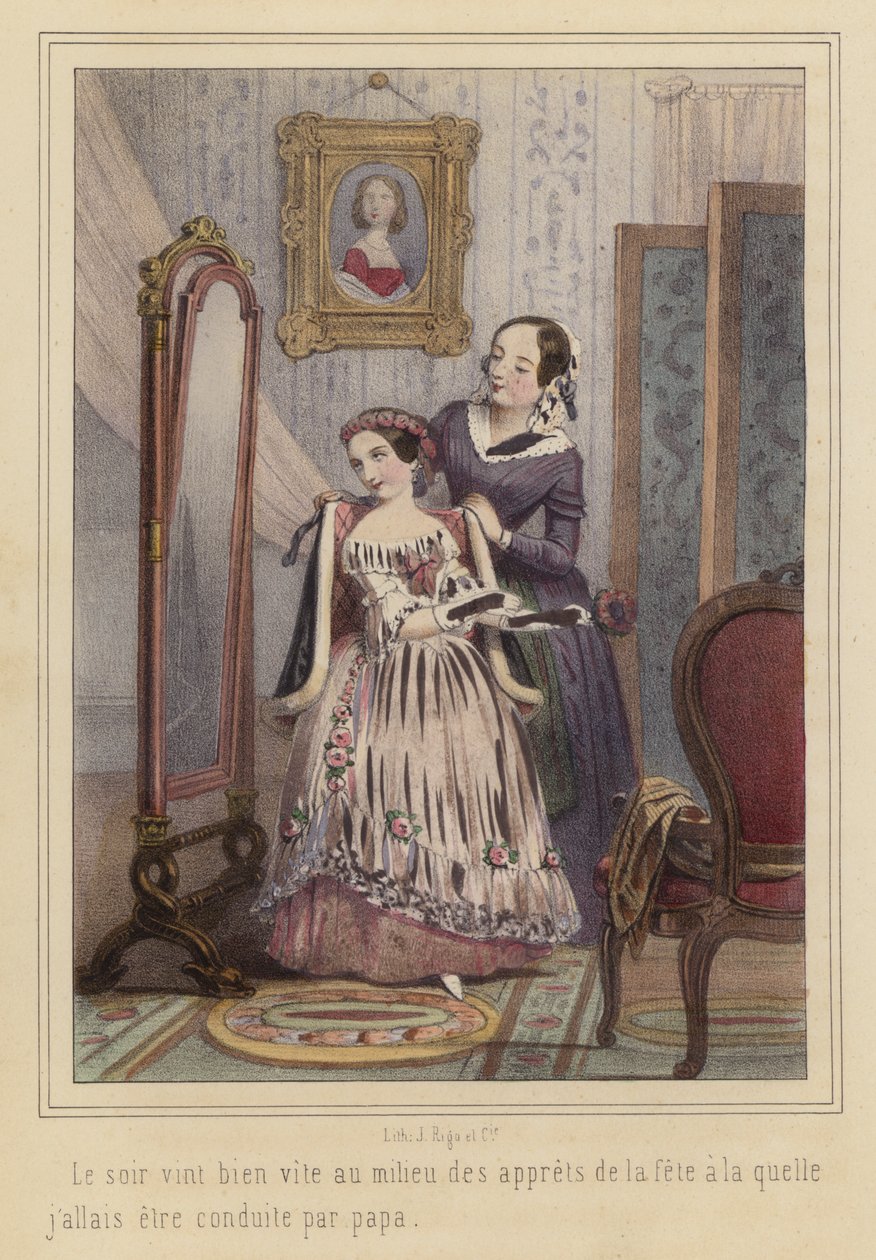 A Girl Getting Ready to Go to a Party by French School