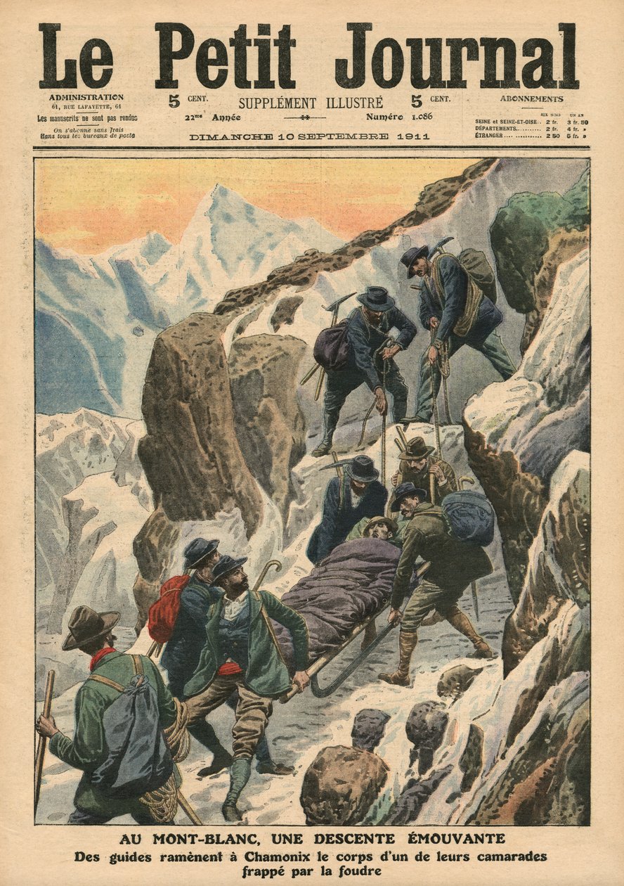 A Moving Descent Down the Mont Blanc, Illustration from 