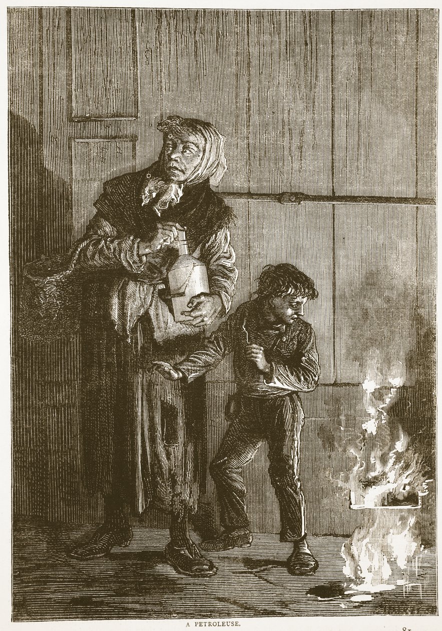 A petroleuse, April 1871, illustration from Cassells History of the War between France and Germany, 1870-1871 by French School
