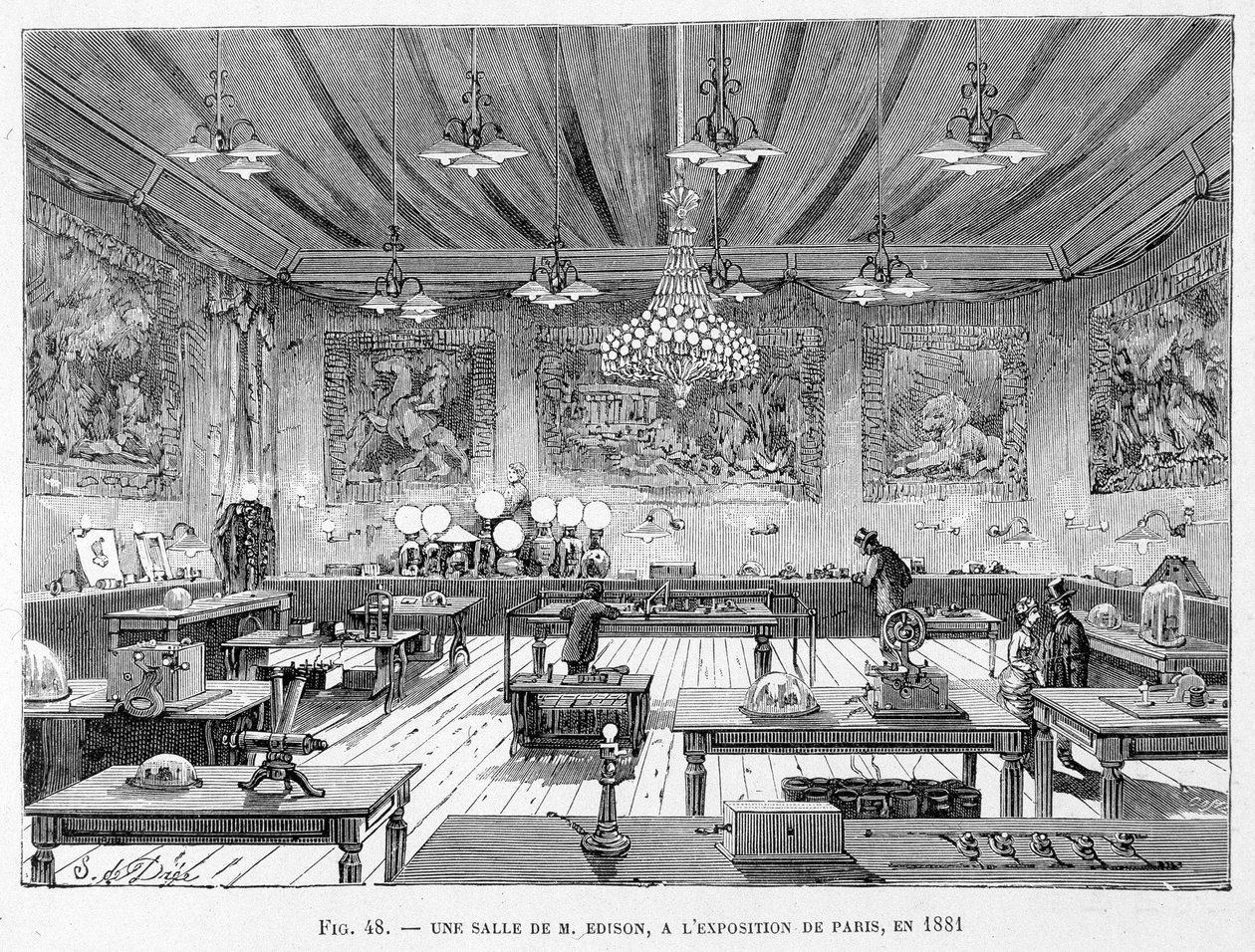 A room by Mr. Edison at the Paris exhibition in 1881 - in 