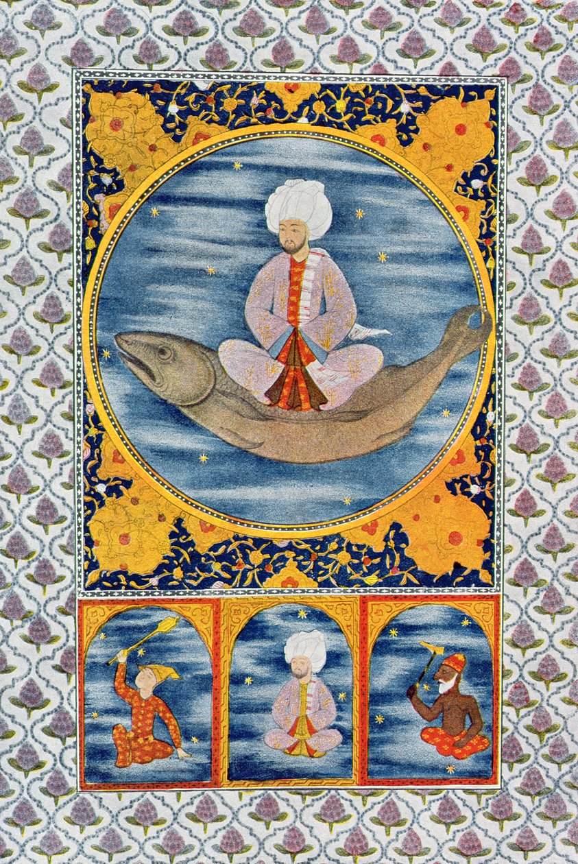 Abdallah of the Sea, Illustration from The Arabian Nights, 1895 (Colour Engraving) by French School