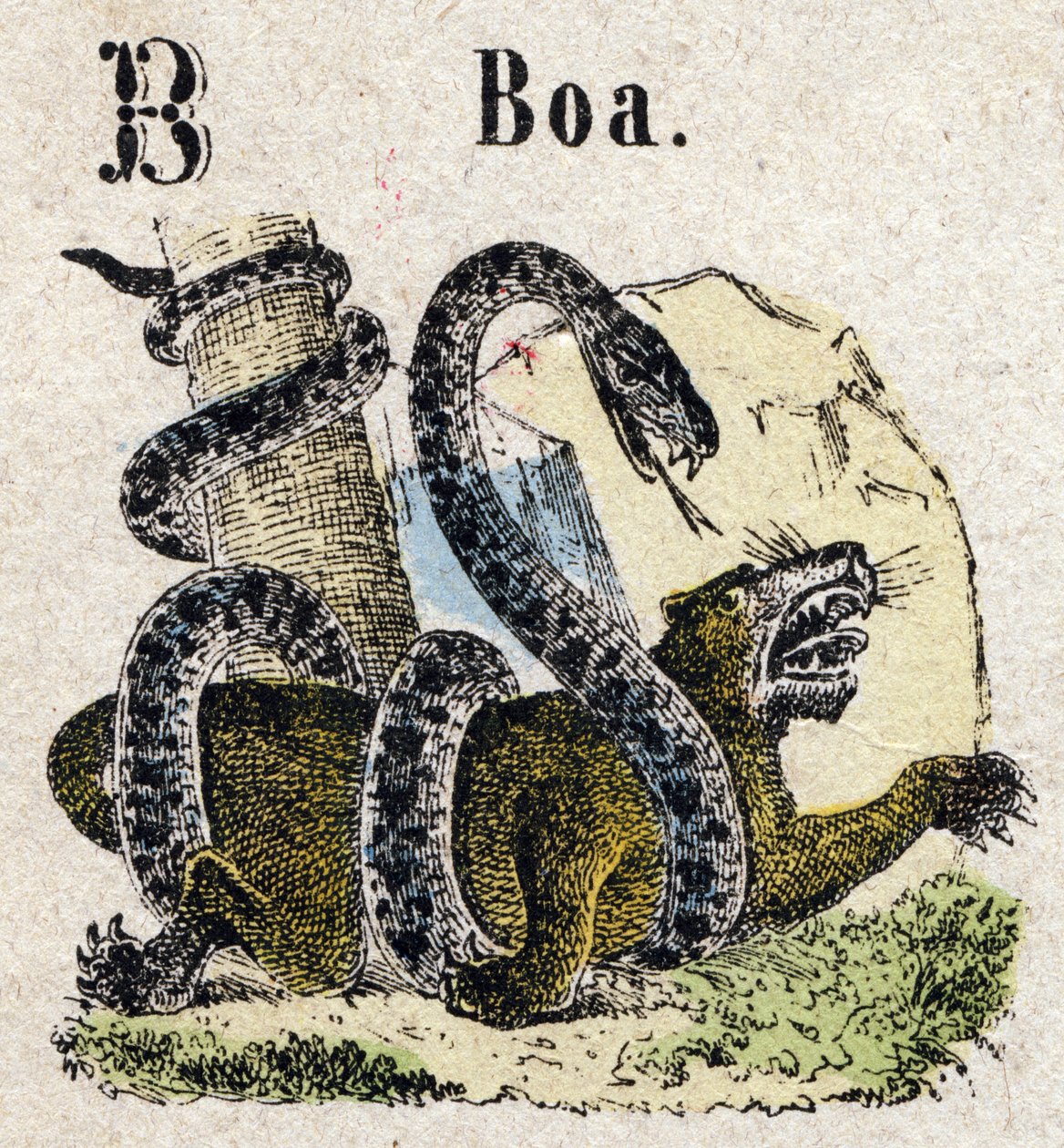 Abecedary. Letter B like Boa. Small Encyclopedic Alphabet, Popular Series. Epinal Imaging, late 19th century by French School